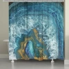 Laural Home Blue Gold Mineral Shower Curtain In Blue