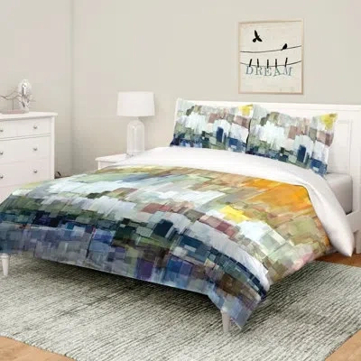 Laural Home Blue Microfiber Reversible Comforter