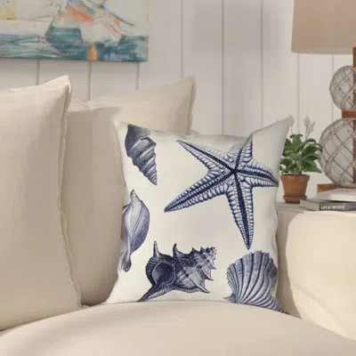 Laural Home Blue Shell Toss Shell Toss Outdoor Throw Pillow In Multi