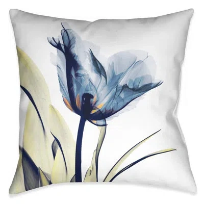 Laural Home Blue Tulip X-ray Tulip X-ray Decorative Square Pillow Cover & Insert In Multi