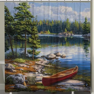 Laural Home Blue Water Bay Single Shower Curtain In Blue;green