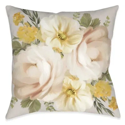 Laural Home Blushing Meadows Polyester Throw Pillow In Beige
