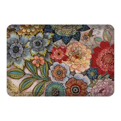 Laural Home Boho Bouquet Anti-fatigue Kitchen Mat By  In Multi