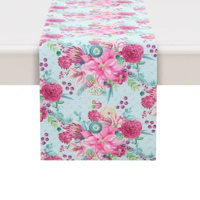 Laural Home Boho Christmas Table Runner In Blue;pink