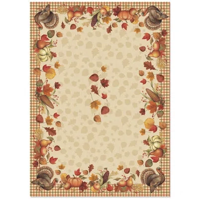 Laural Home Bountiful Harvest Tablecloth In Beige: Tan