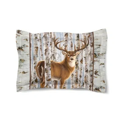 Laural Home Buck In Birches Polyester Envelope Sham In Blue;brown