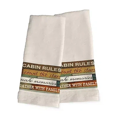 Laural Home Cabin Rules 2-pc. Hand Towel In Blue