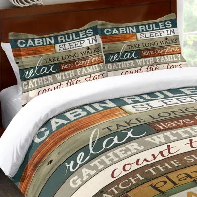 Laural Home Cabin Rules Cabin Rules Sham In White;green