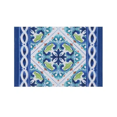 Laural Home Callisto Tiles 19" X 13" Placemat In Blue