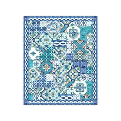 Laural Home Callisto Tiles Tablecloth In Blue