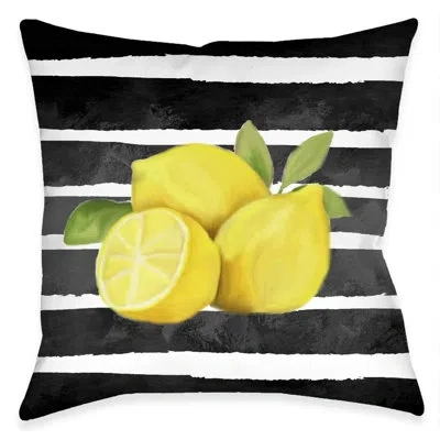 Laural Home Chic Lemons Polyester Throw Pillow In Yellow