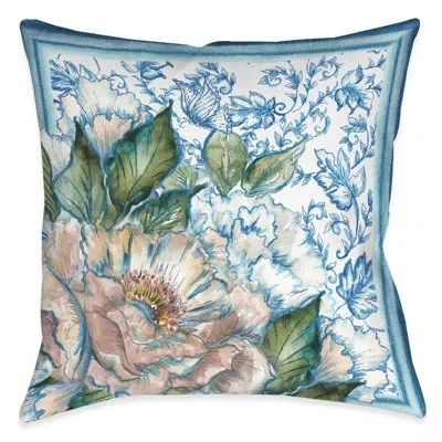 Laural Home Chinoiserie Blooming Flowers Outdoor Pillow In Multi