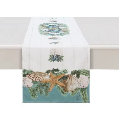 Laural Home Christmas By The Sea Table Runner In Teal