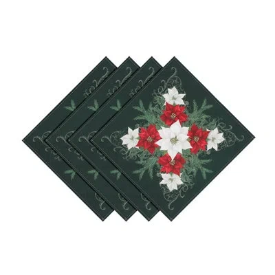 Laural Home Christmas Elegance 20" X 20" Napkin In Green