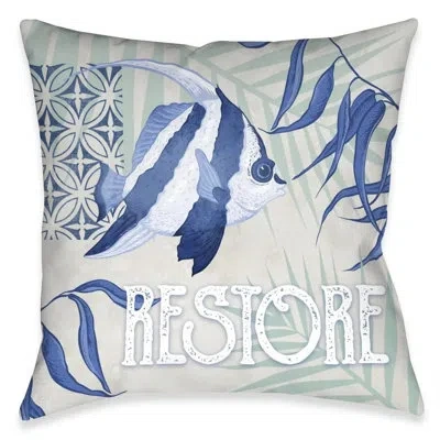 Laural Home Coastal Spa Restore Outdoor Decorative Pillow In Multi
