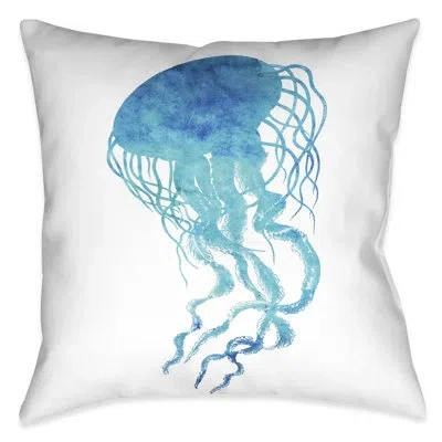 Laural Home Colgate Watercolor Jellyfish Indoor Decorative Throw Pillow In Multi