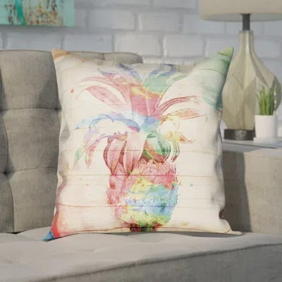 Laural Home Colorful Pineapple Colorful Pineapple Outdoor Throw Pillow In Multi