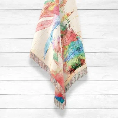 Laural Home Colorful Pineapple Woven Throw Blanket In Beige;pink;teal