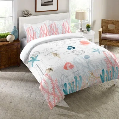 Laural Home Coral Cove Comforter In Blue,pink,white