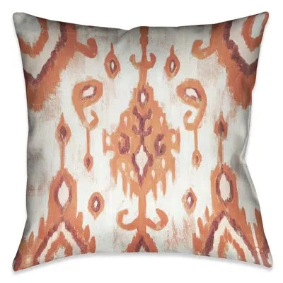 Laural Home Coral Ikat Polyester Throw Pillow In Red
