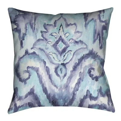 Laural Home Coral Pattern Joey Pattern I Outdoor Throw Pillow In Indigo,purple