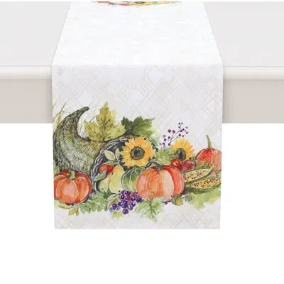 Laural Home Cornucopia Harvest Table Runner In Beige