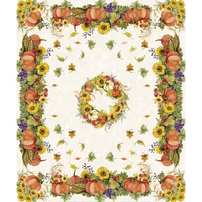 Laural Home Cornucopia Harvest Tablecloth In Beige