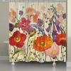 Laural Home Couleur Printemps Shower Curtain In Pink