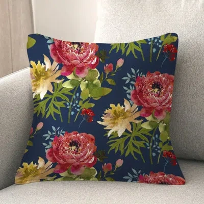 Laural Home Country Bouquet Navy Indoor Decorative Pillow In Multi