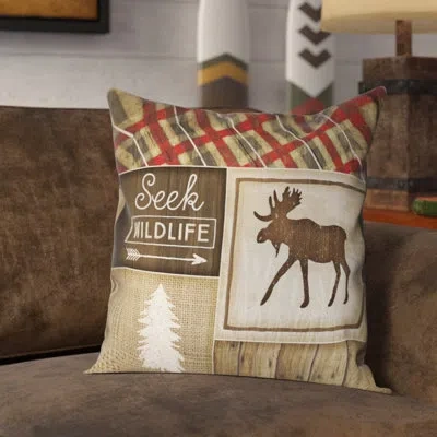 Laural Home Country Cabin Ii Square Pillow Cover & Insert In Multi