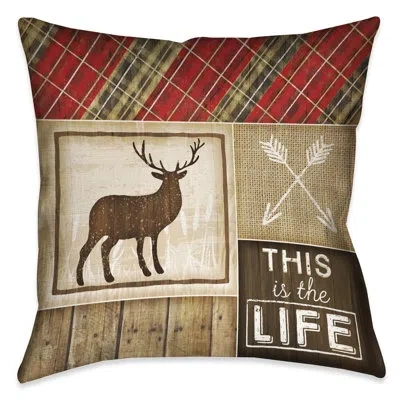 Laural Home Country Cabin Iv Waterproof Square Outdoor Throw Pillow In Multi
