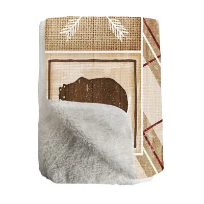 Laural Home Country Cabin Sherpa Throw In Brown