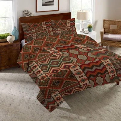Laural Home Country Mood Navajo Reversible Quilt Set In Brown,gray