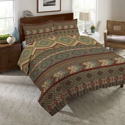 Laural Home Country Mood Sage Quilt Set In Brown