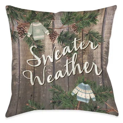 Laural Home Cozy Christmas Sweater Weather Indoor Decorative Pillow In Multi