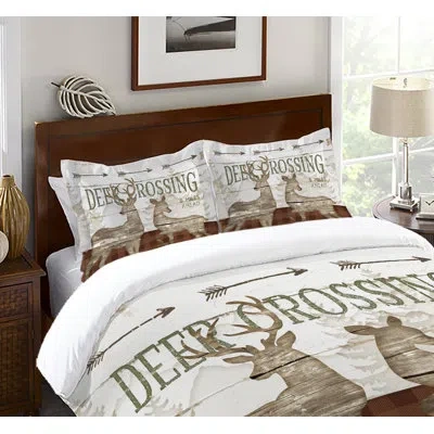 Laural Home Deer Crossing Polyester Envelope Sham In Brown;white;beige