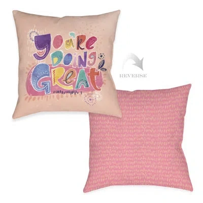 Laural Home Donella You''re Doing Great Decorative Pillow In Multi