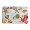 Laural Home Dream Beach Shells Memory Foam Bath Rug In Red