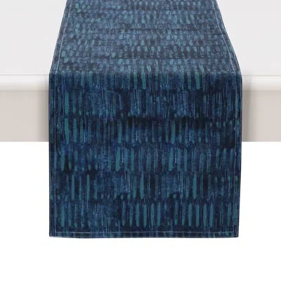 Laural Home Embellished Shells Abstract Table Runner In Blue