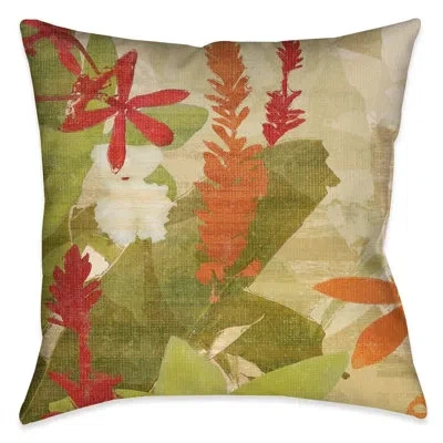 Laural Home Exotic Foliage Polyester Throw Pillow In Green