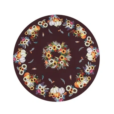 Laural Home Fall Feathers Round Tablecloth In Red