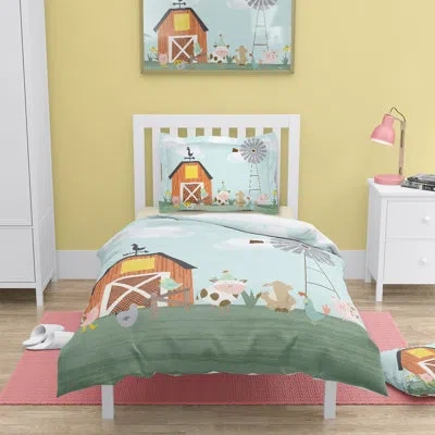 Laural Home Farm Yard Family Comforter In Blue;green;orange