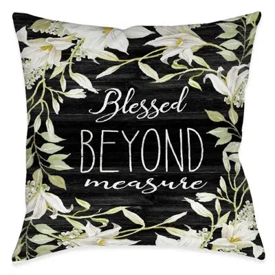 Laural Home Farmhouse Florals Blessed Indoor Decorative Pillow In Multi