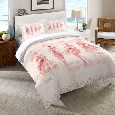 Laural Home Fashion Sketchbook Fashion Sketchbook Single Comforter In Pink