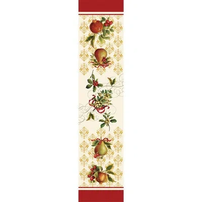 Laural Home Festive Opulence Table Runner In Red