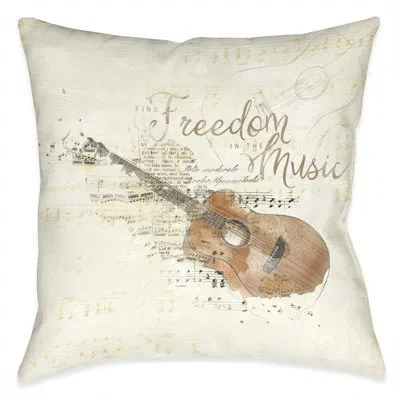 Laural Home Find Freedom In The Music Square Pillow Cover & Insert In Multi