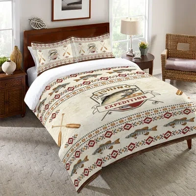 Laural Home Fishing Expedition Comforter In Beige