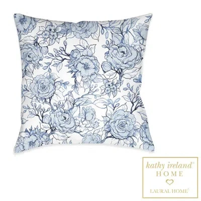 Laural Home Floral Toile Floral Polyester Indoor/outdoor Throw Pillow