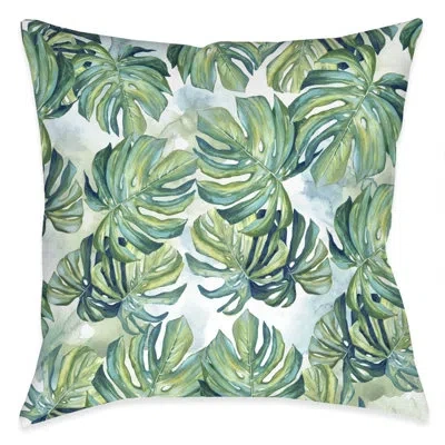 Laural Home Flourishing Shades Of Green Palms Indoor Pillow In Multi