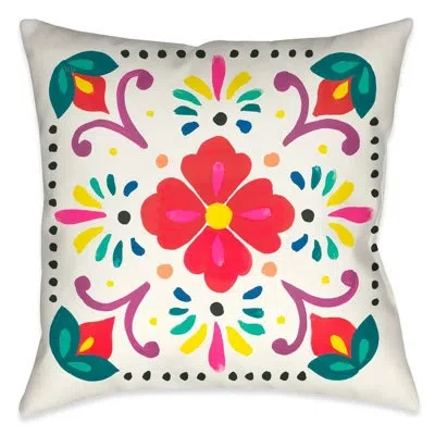 Laural Home Folk Art Floral Vi Indoor Decorative Pillow In Multi;multi